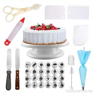 Cake Turntable Rotating Cake Stand and Cake Decorating Set | Includes: ALL Cake Decorating Supplies Cake Turntable 12-inches | Food Grade Stainless Steel | Perfect for Beginners and Experts - B07CG62JLF